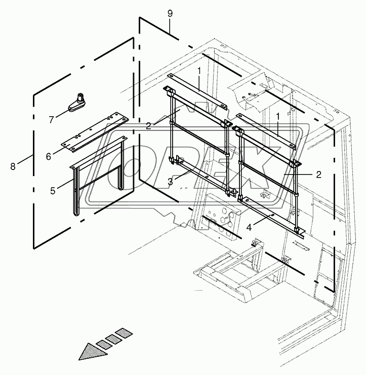 Rear blind / lateral blind