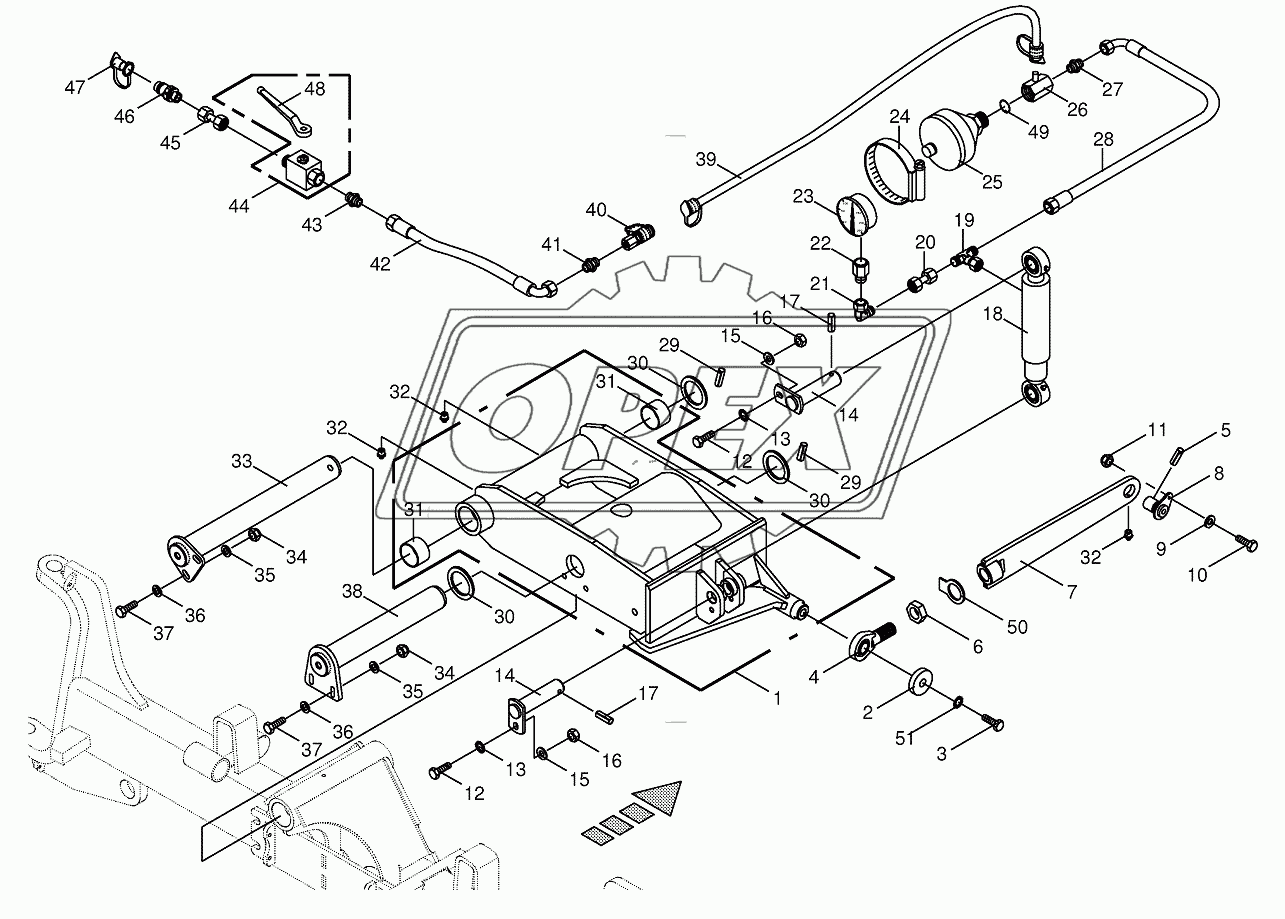 Steering axle rocker arm