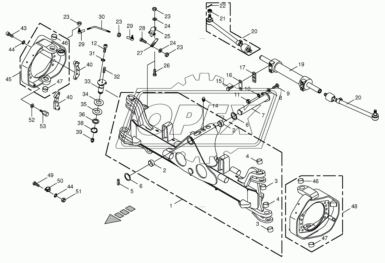 Steering axle