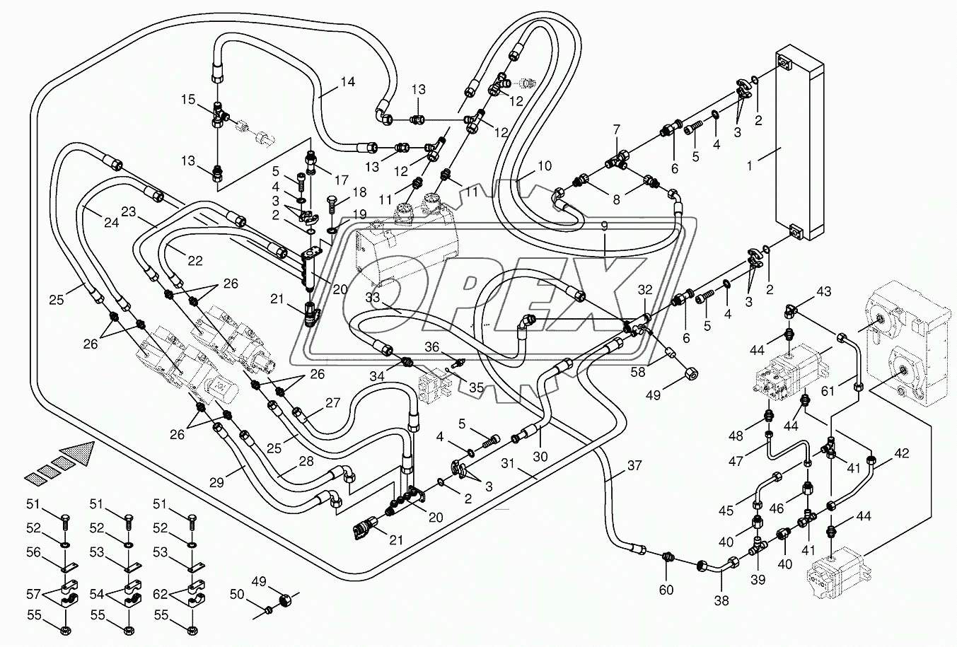 Housing line/oil cooler