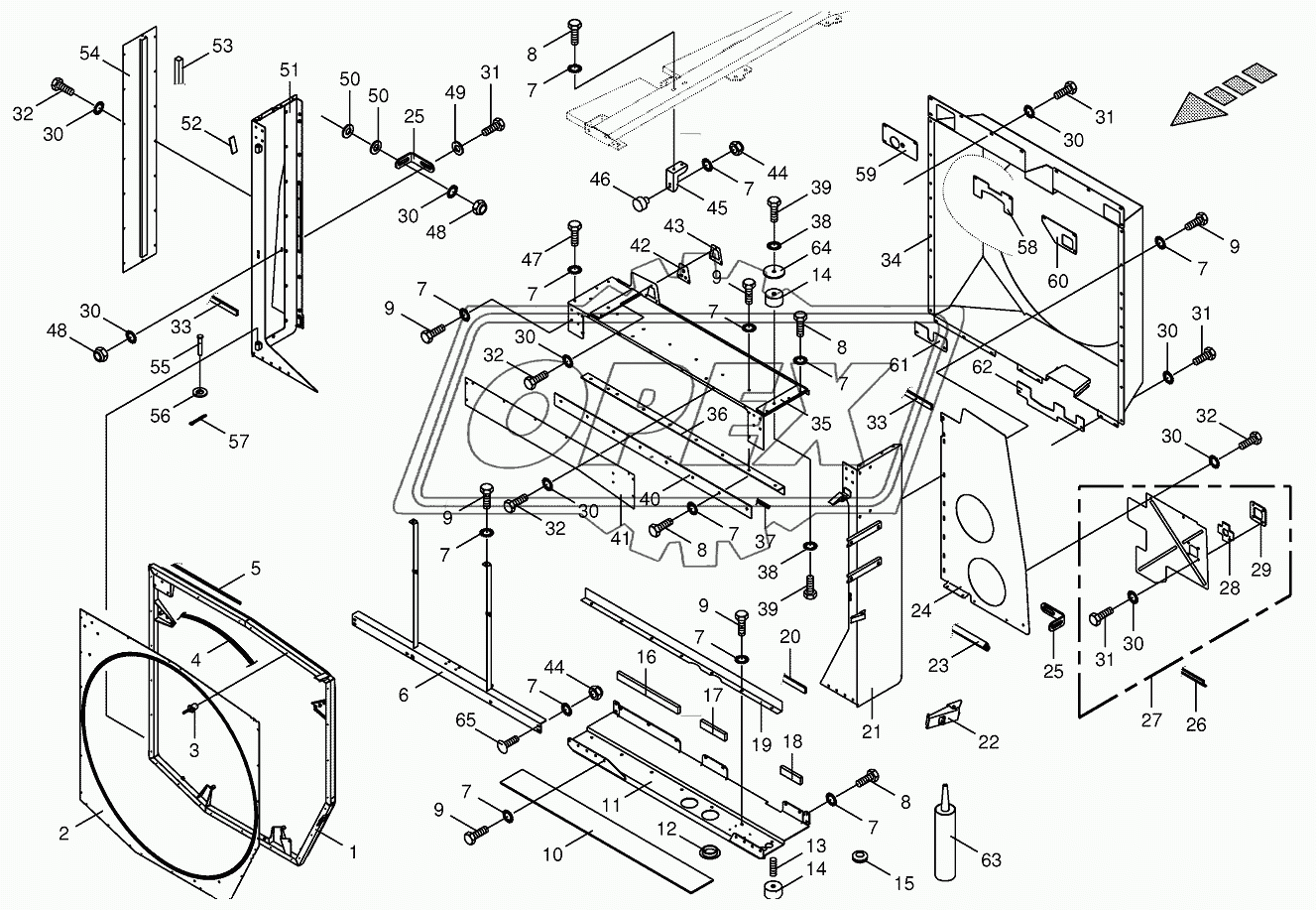 Radiator frame/radiator door