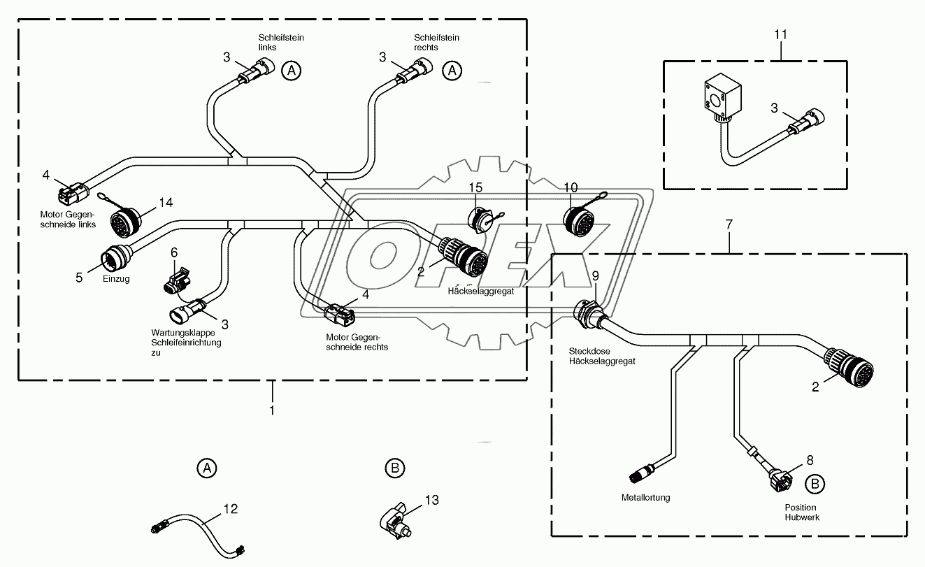 Wiring Harness-chopping aggregate/backlash-alarm