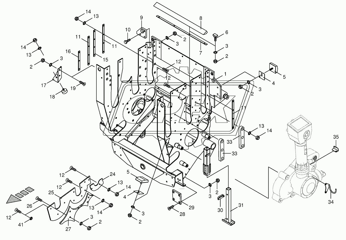 Feeder Housing with support foot