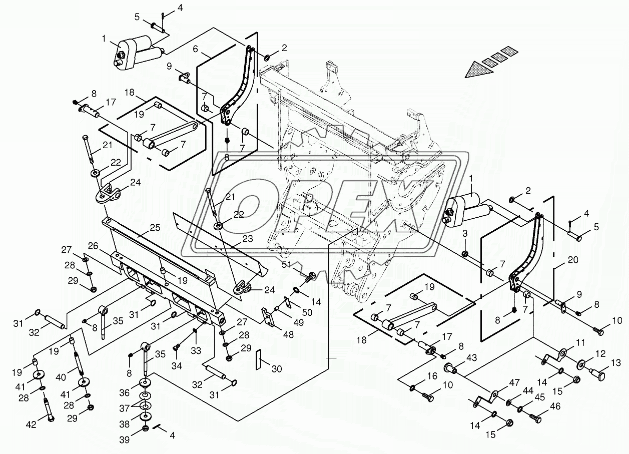 Shear bar adjustment