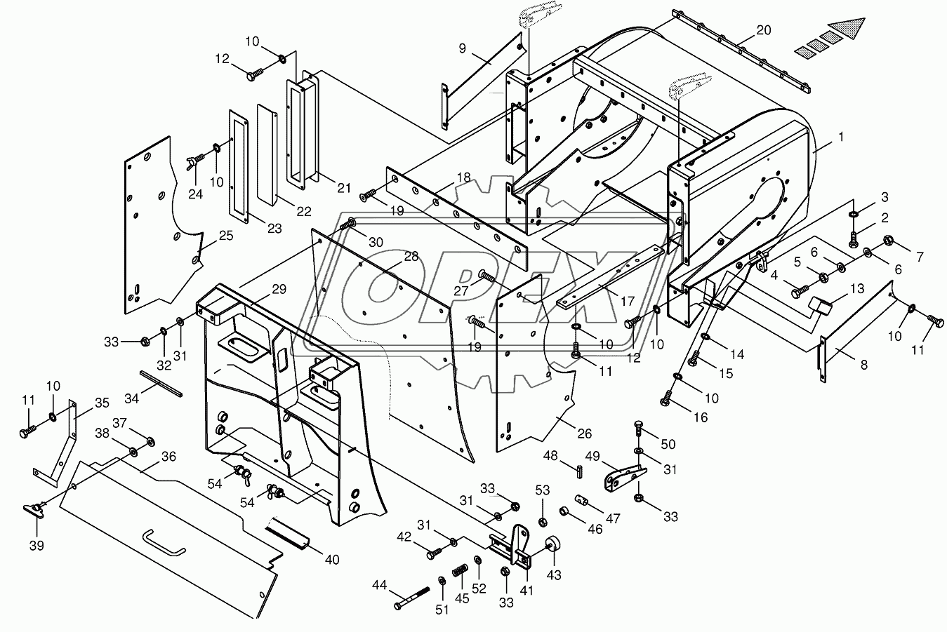 Discharge accelerator housinge-spring-mounted 3