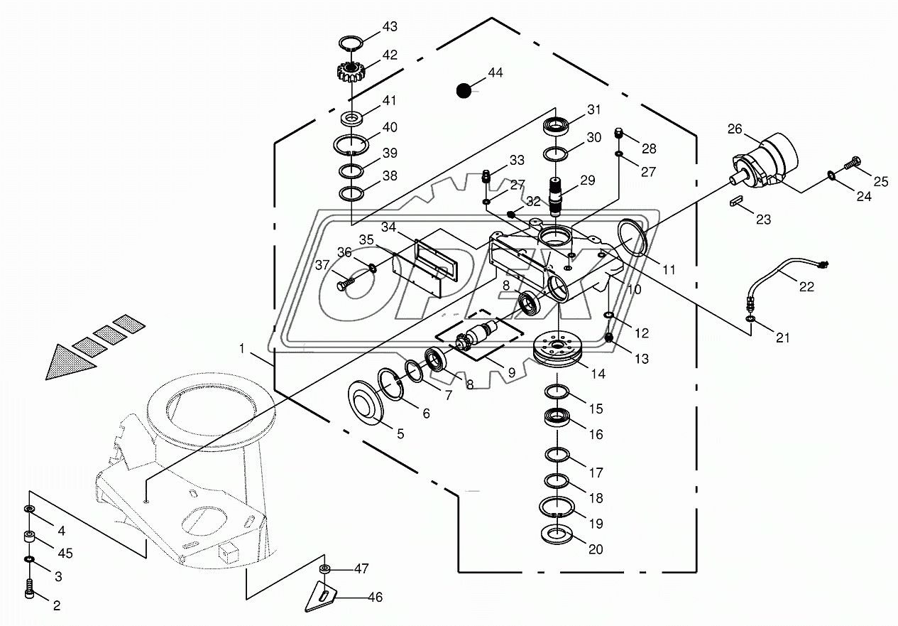 Auger-gearbox