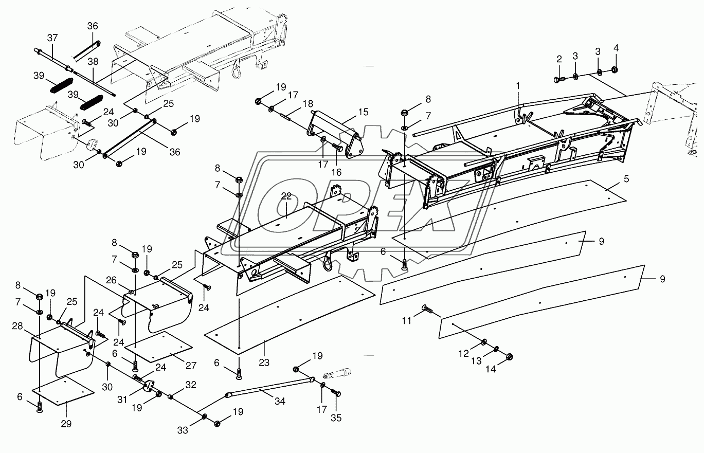 Discharge chute extension 14-row