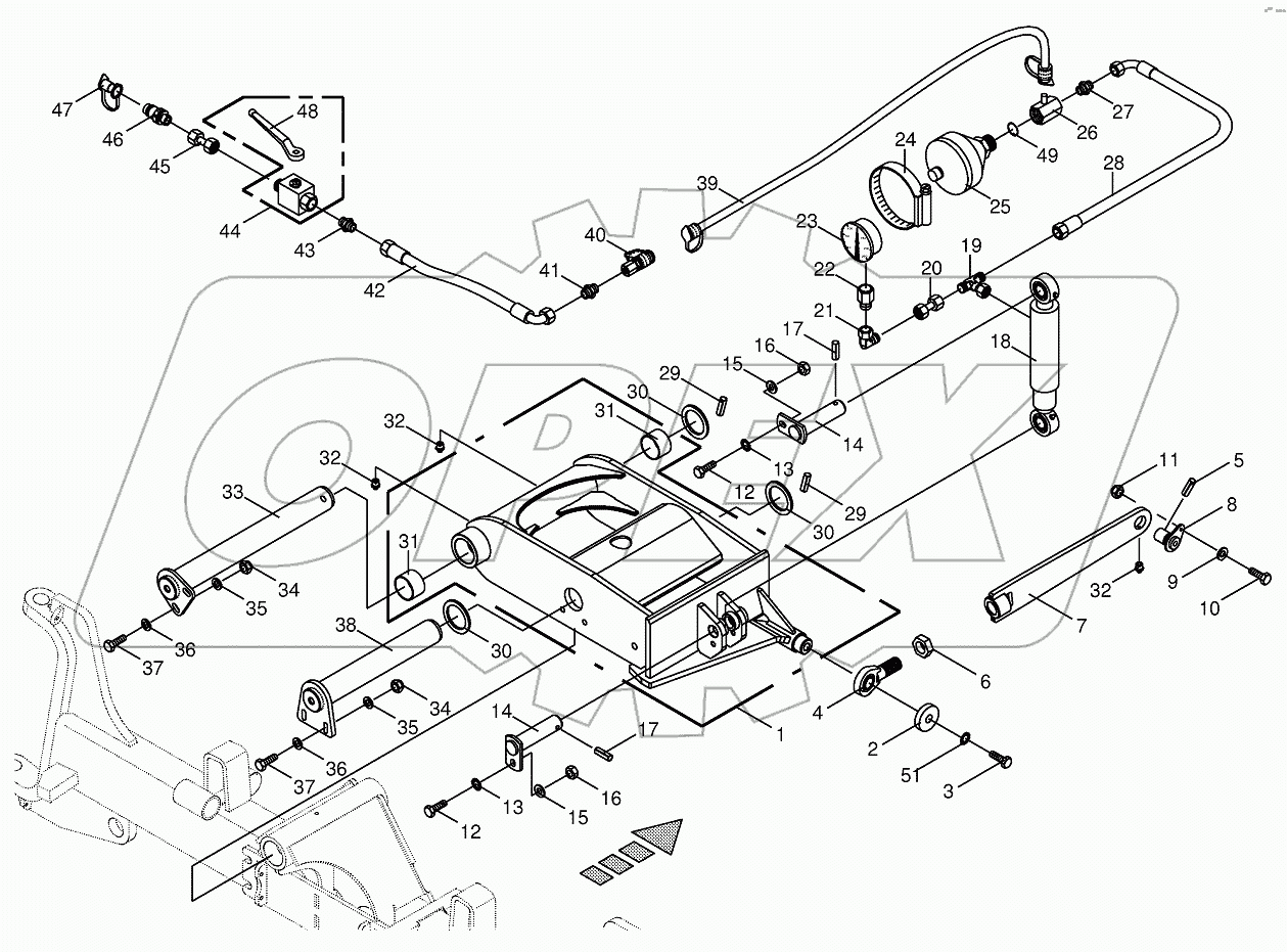 Steering axle rocker arm
