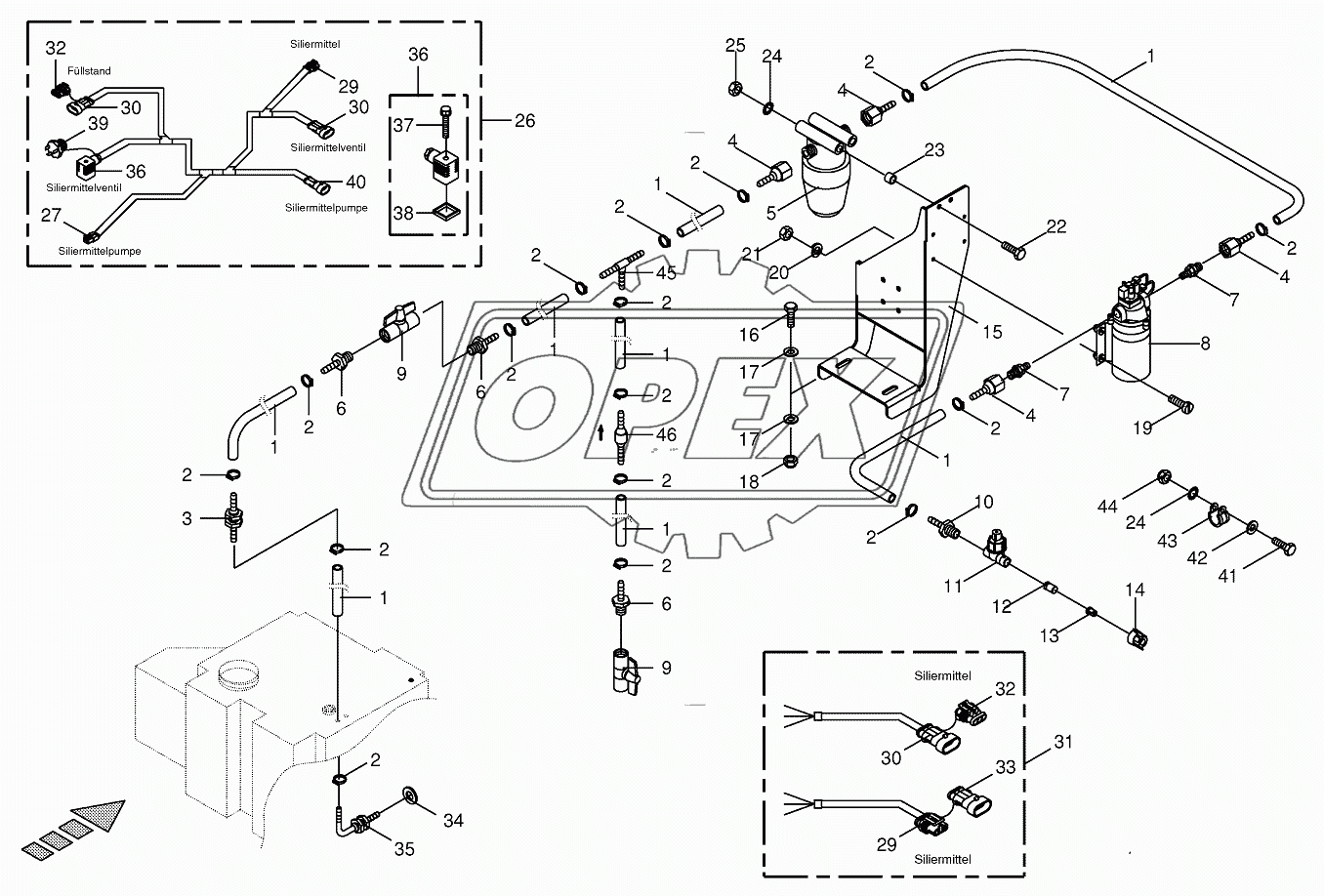 Silage agent system/Wiring harness