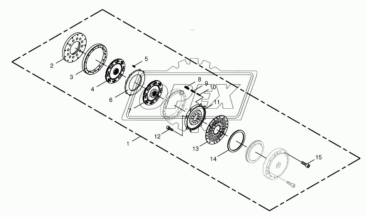 Hydraulic four-surface clutch