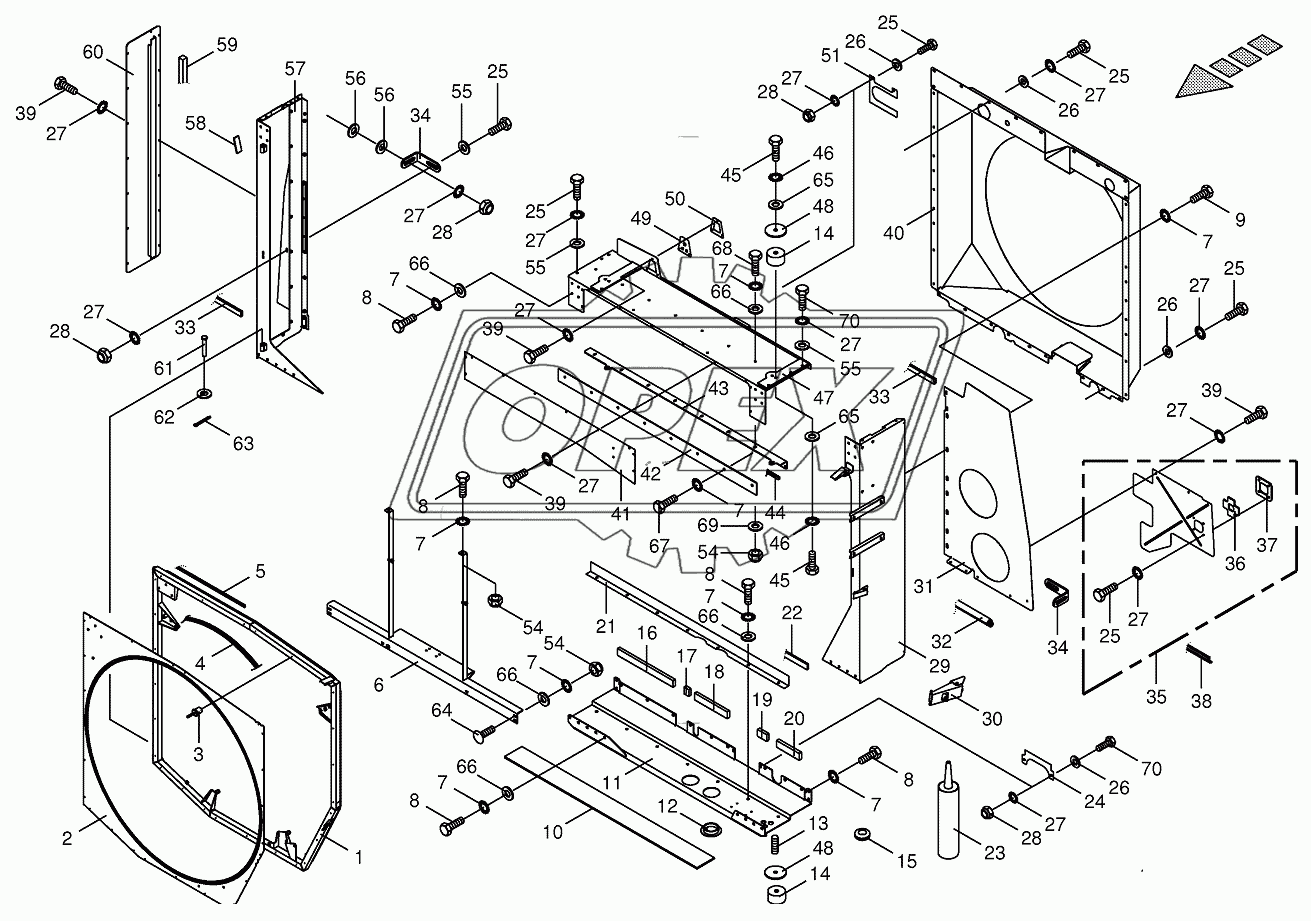 Radiator frame/radiator door