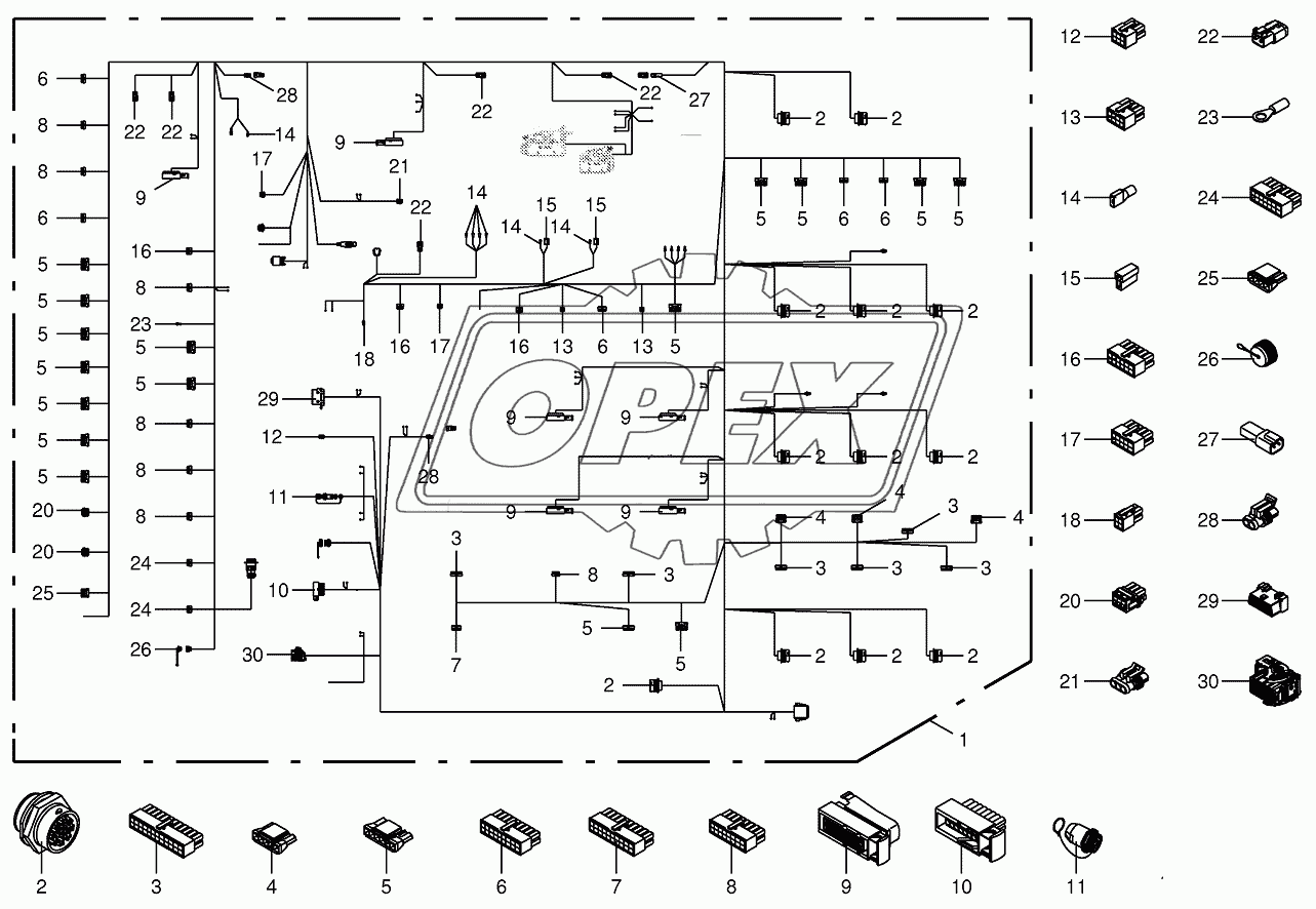 Wiring harness-panel