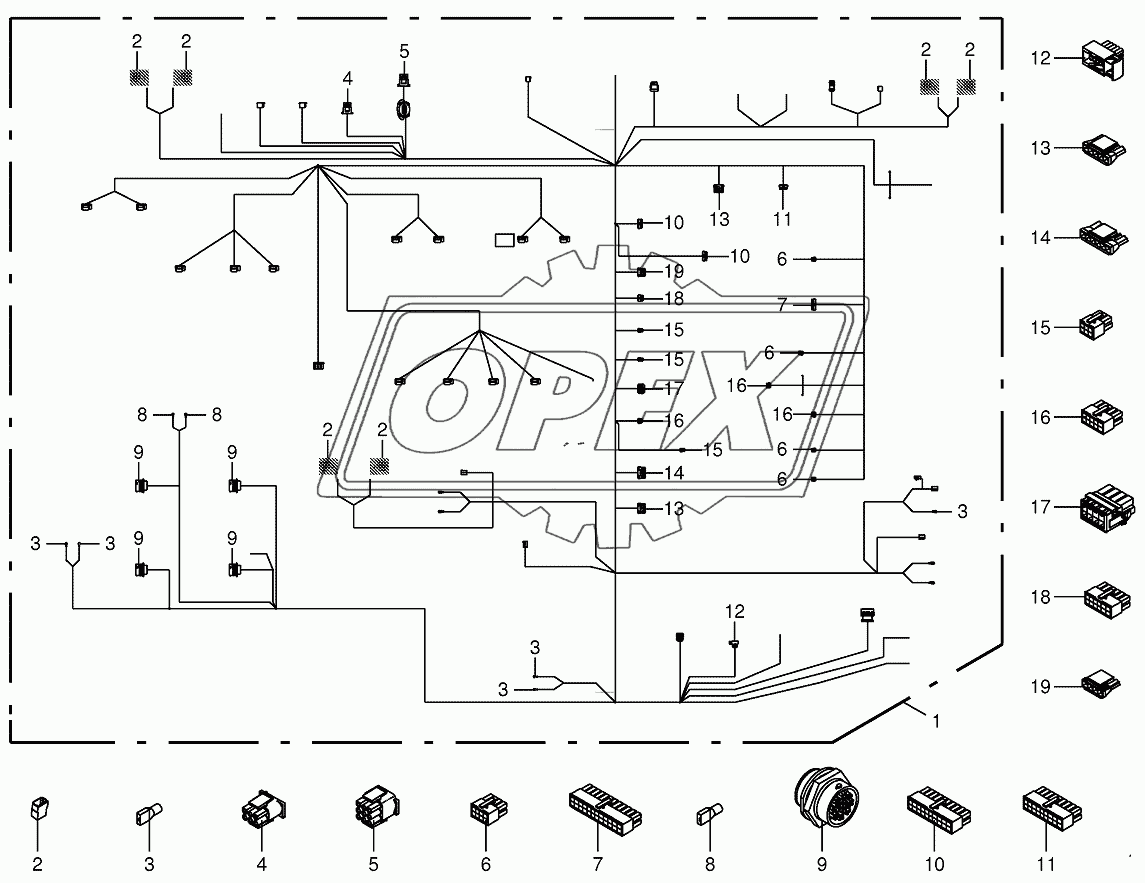 Wiring loom-cab