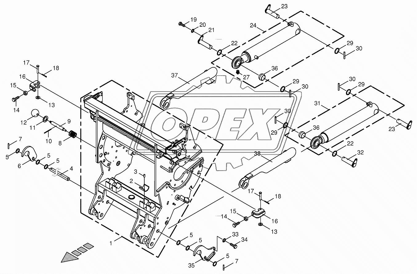 Chopping drum support