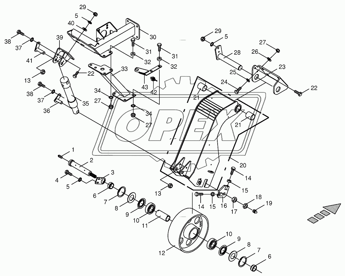 Tensioning device-main drive