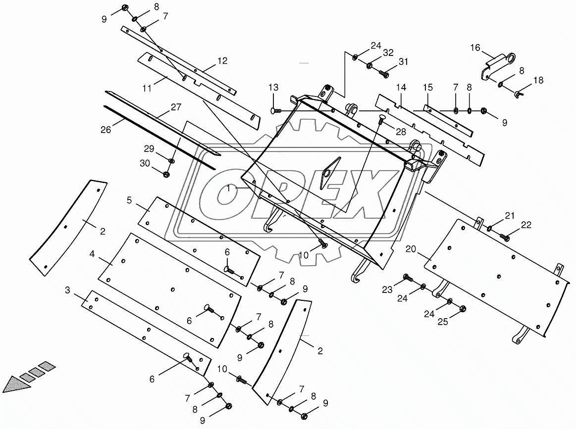 Grass channel-spring-mounted