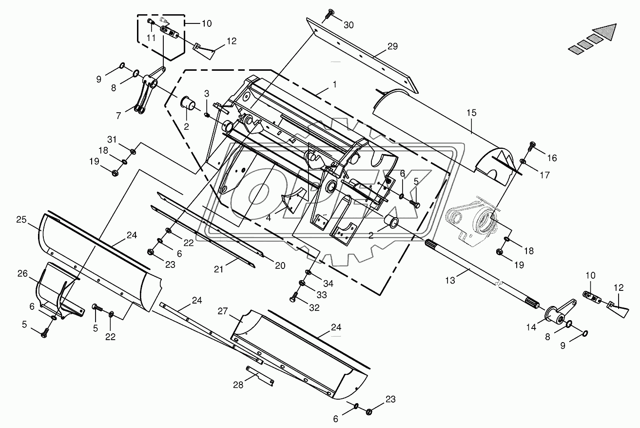 Cracker housing-mounting parts-spring-mounted