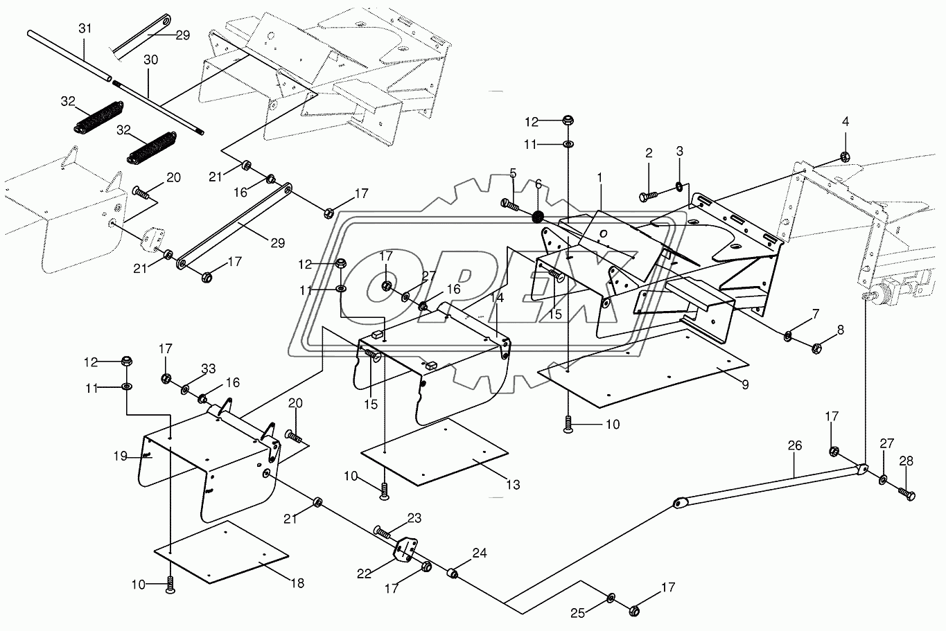 Discharge flap-end piece