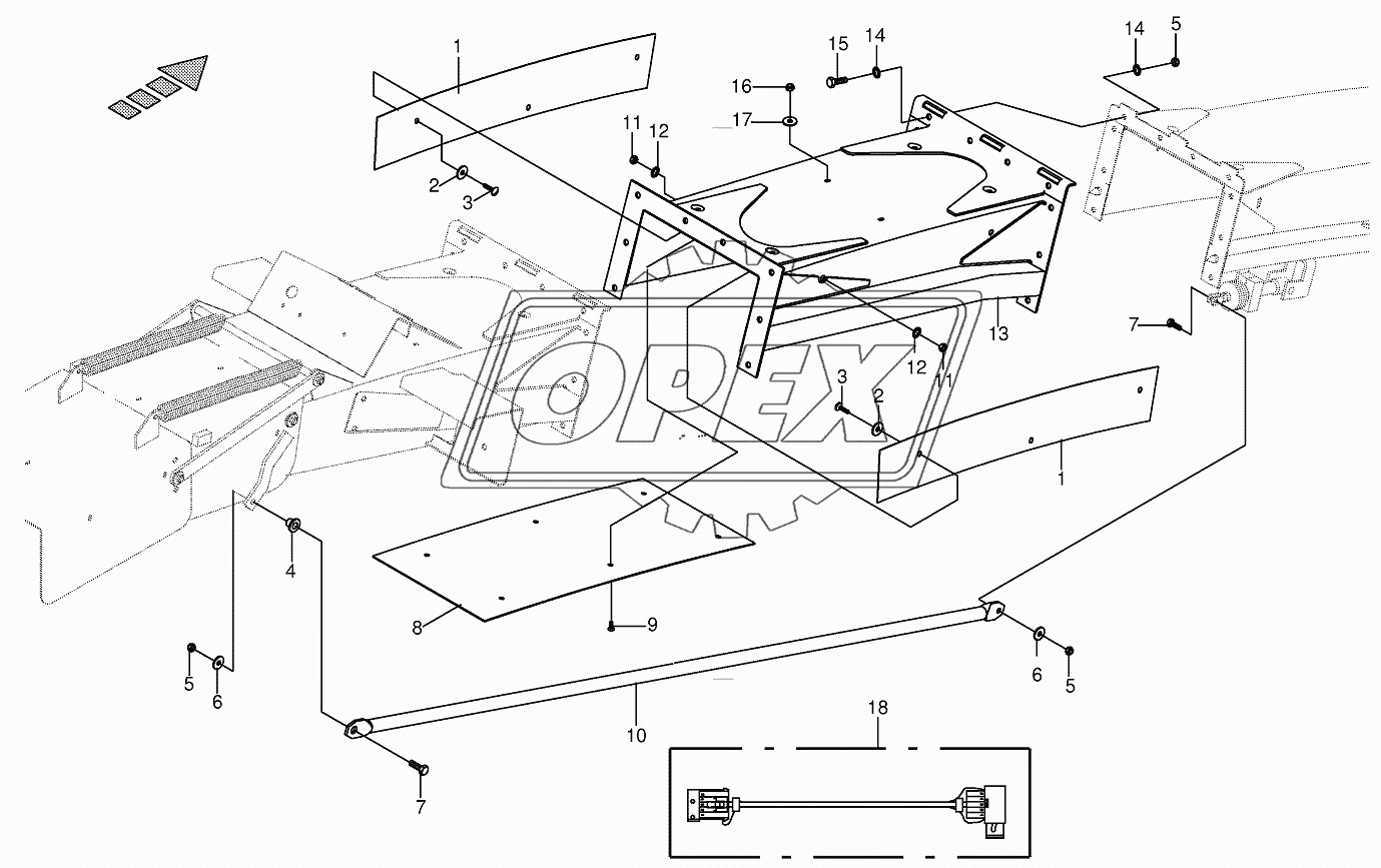 Discharge chute extension 10-row