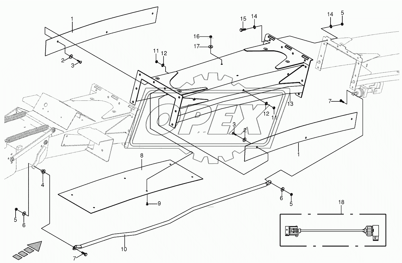 Discharge chute extension 12-row