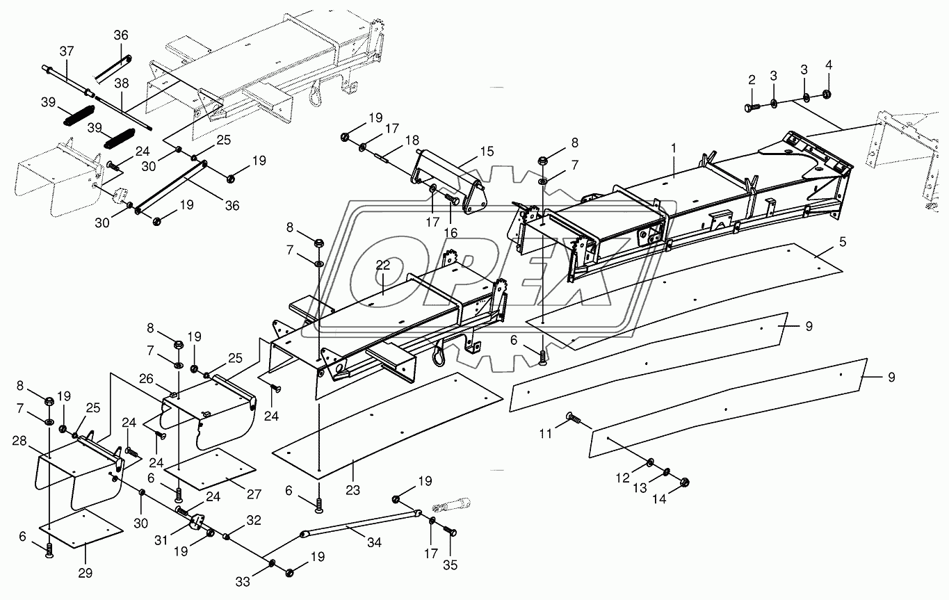 Discharge chute extension 14-row