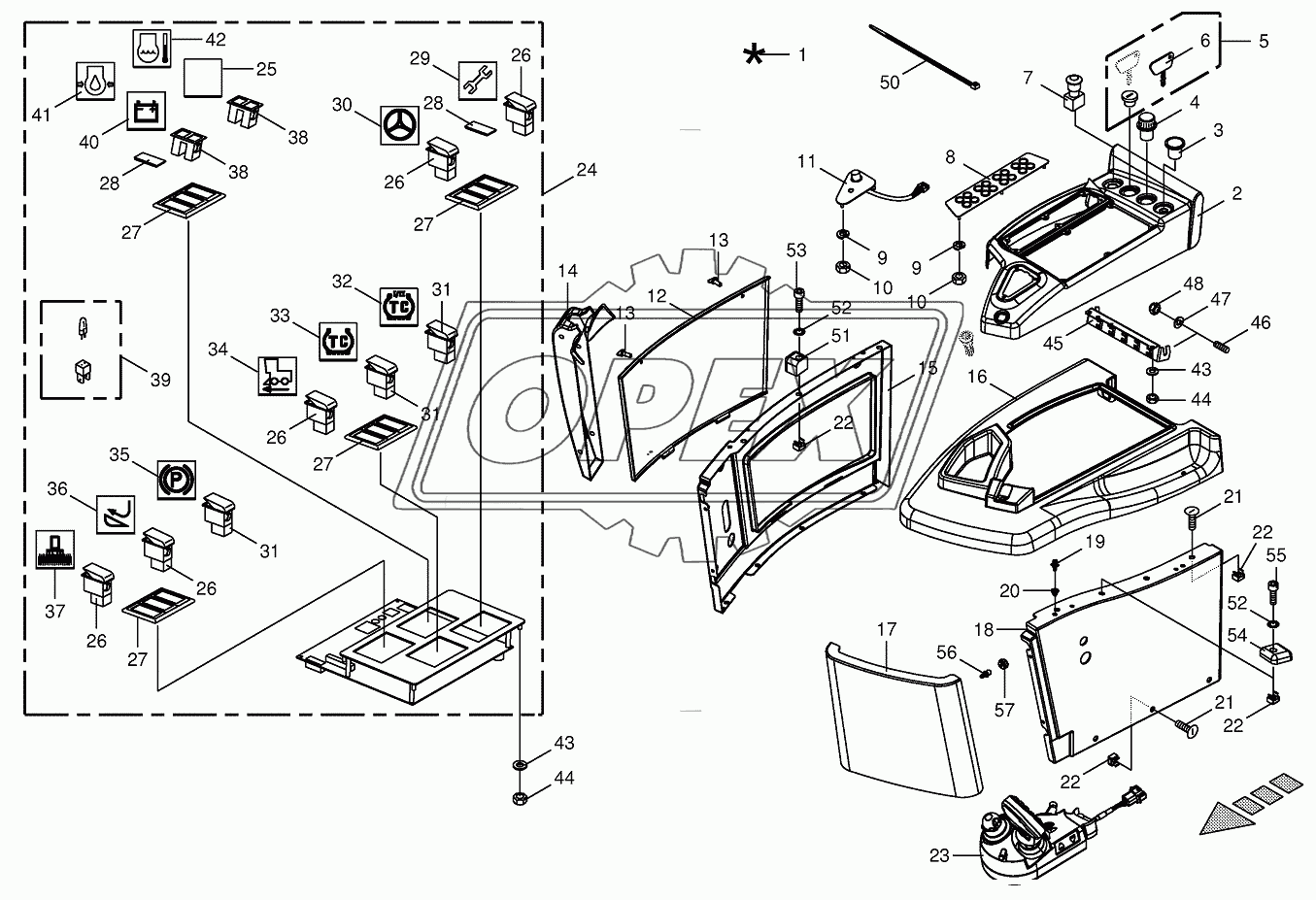 Control box mounting parts