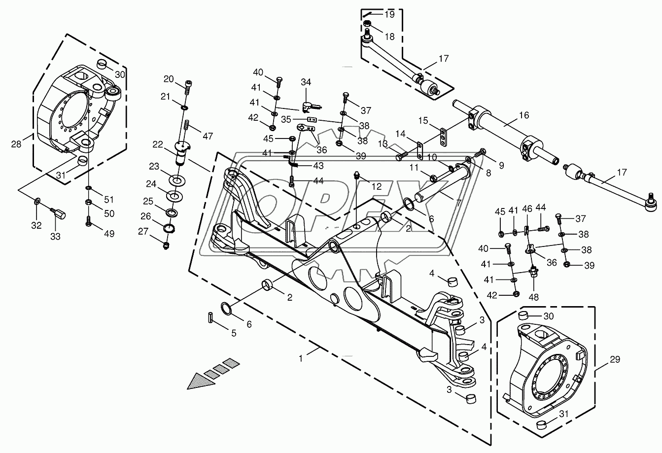 Steering axle