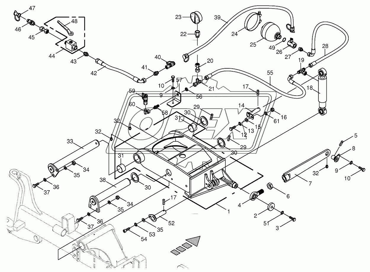 Steering axle rocker arm