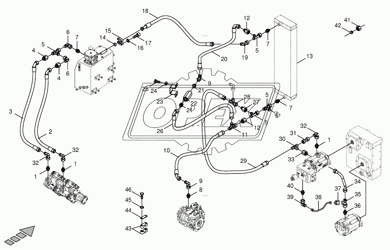 Housing line/oil cooler