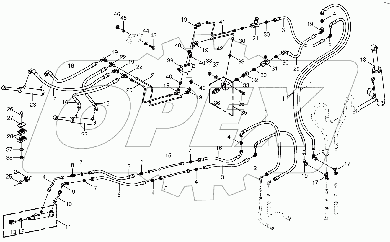 Hydraulics-discharge chute-14-row