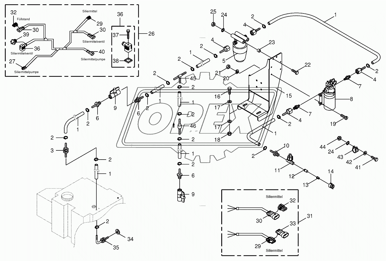 Silage agent system/Wiring harness