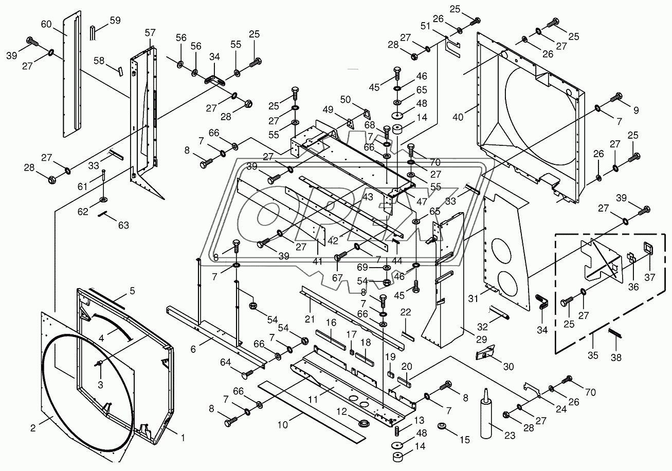 Radiator frame/radiator door