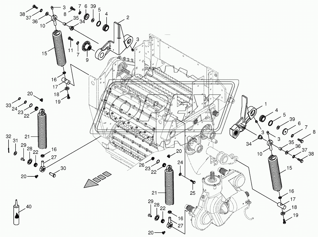 Oscillating levers/Тension spring