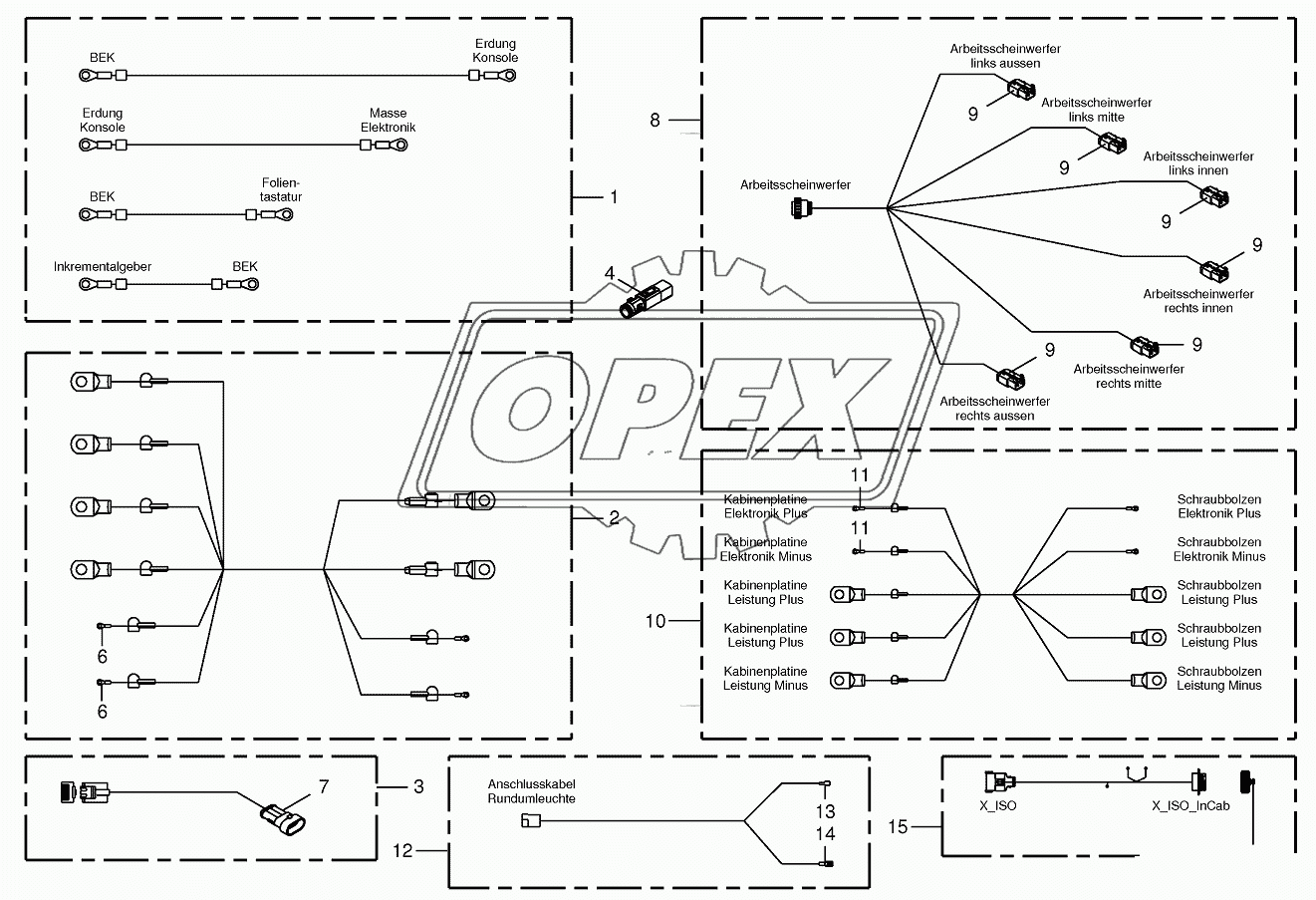 Wiring harness-control boх/cab