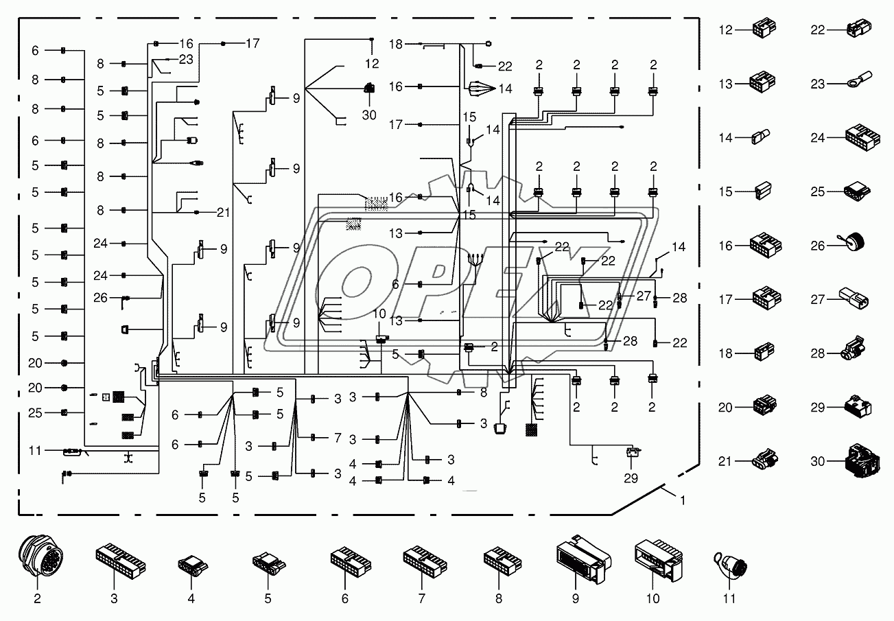 Wiring harness-panel