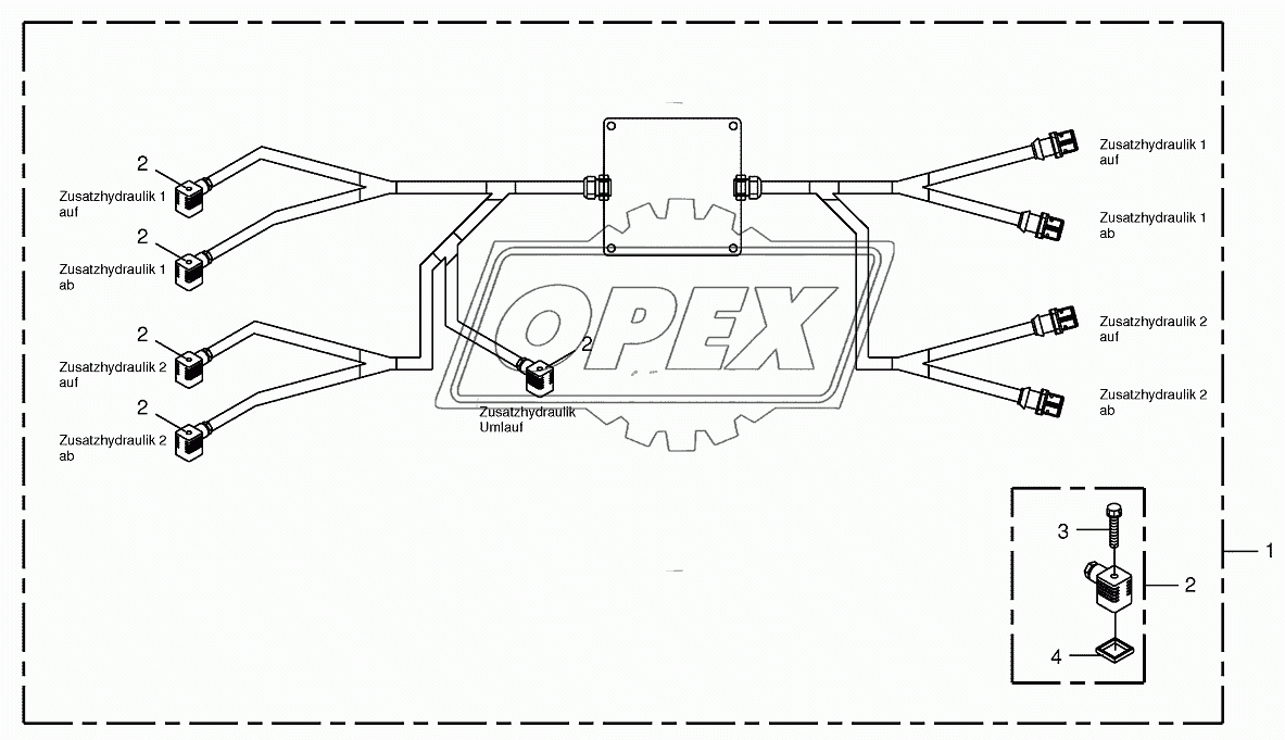 Wiring harness-auxiliary hydraulics