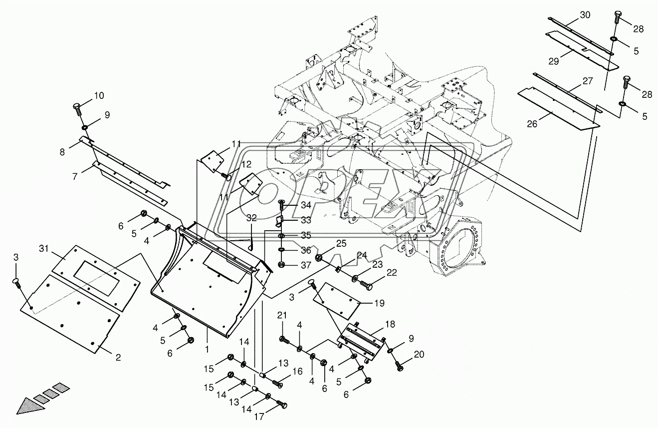 Transfer channel-spring-mounted