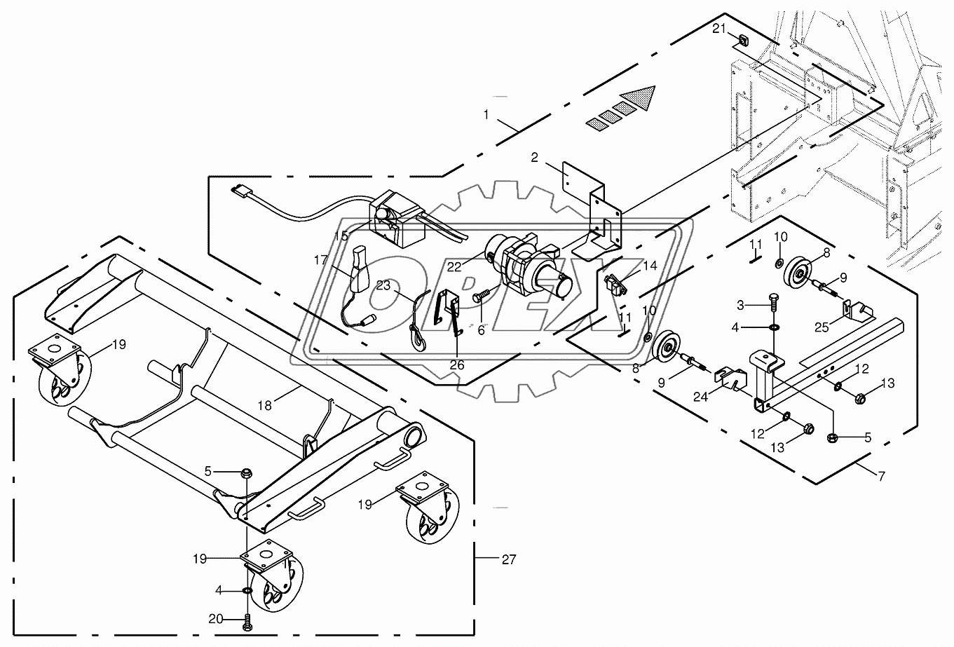 Rope winch/lnstallation car