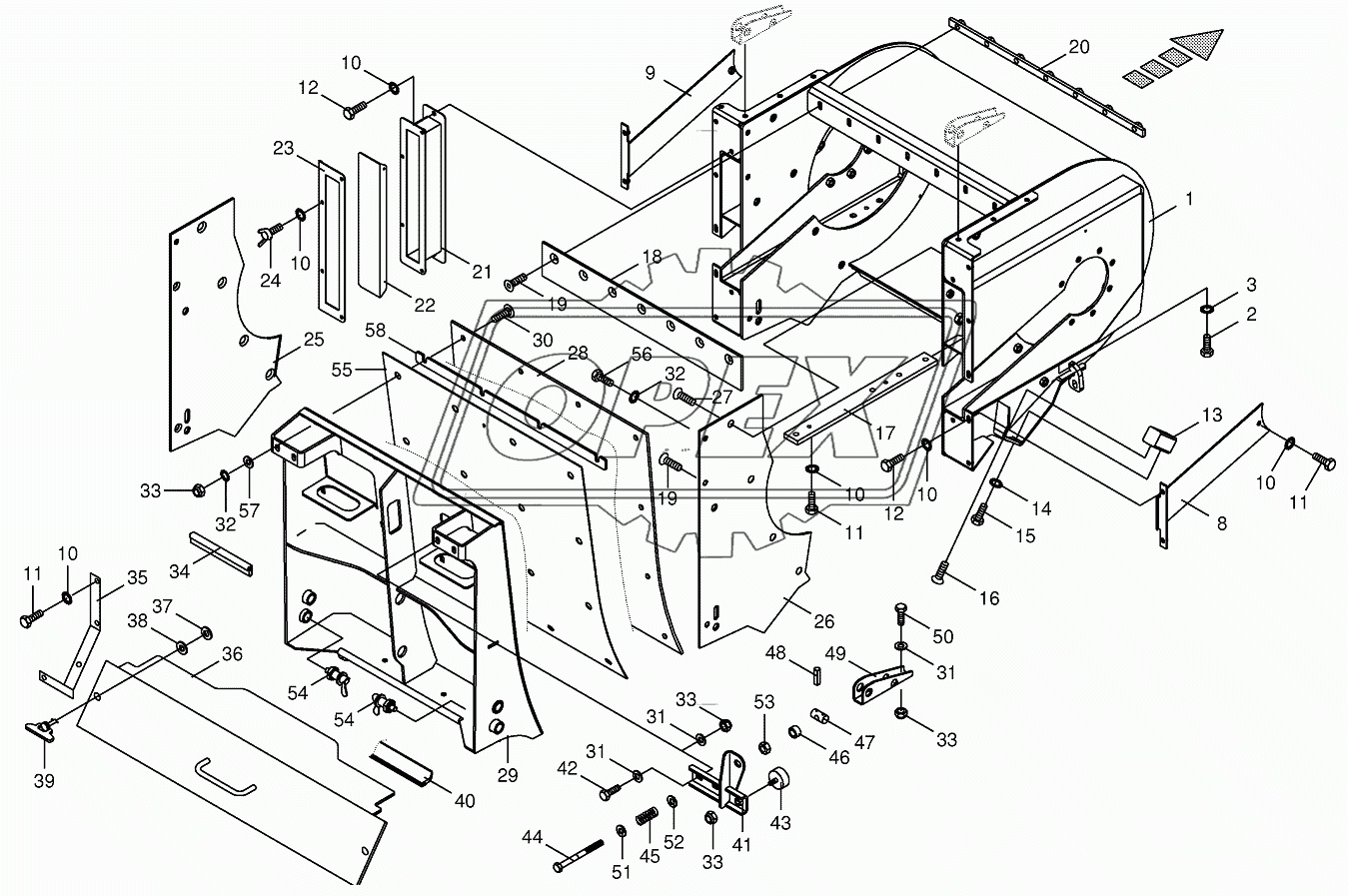 Discharge accelerator housinge-spring-mounted