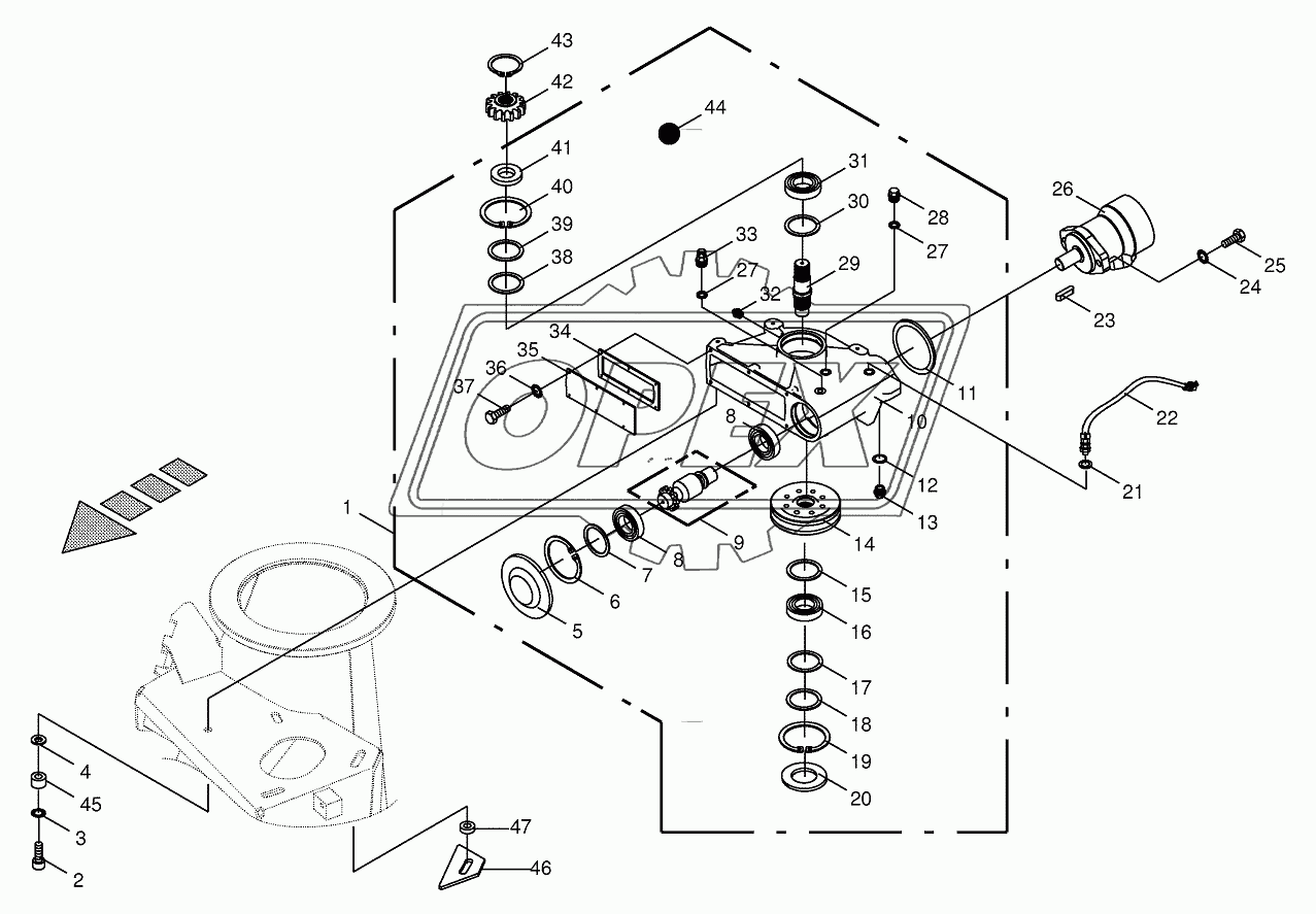 Auger-gearbox