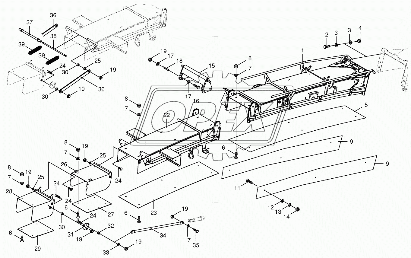 Discharge chute extension 14-row