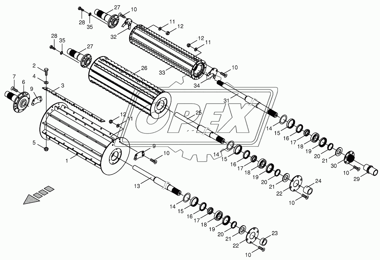 Тoр feed rollers