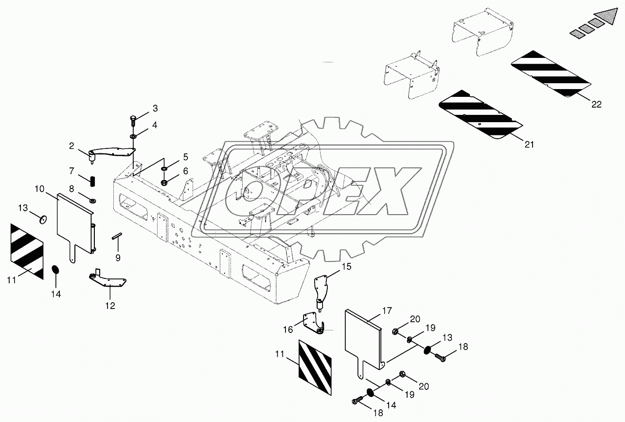 Fold-away warning panel