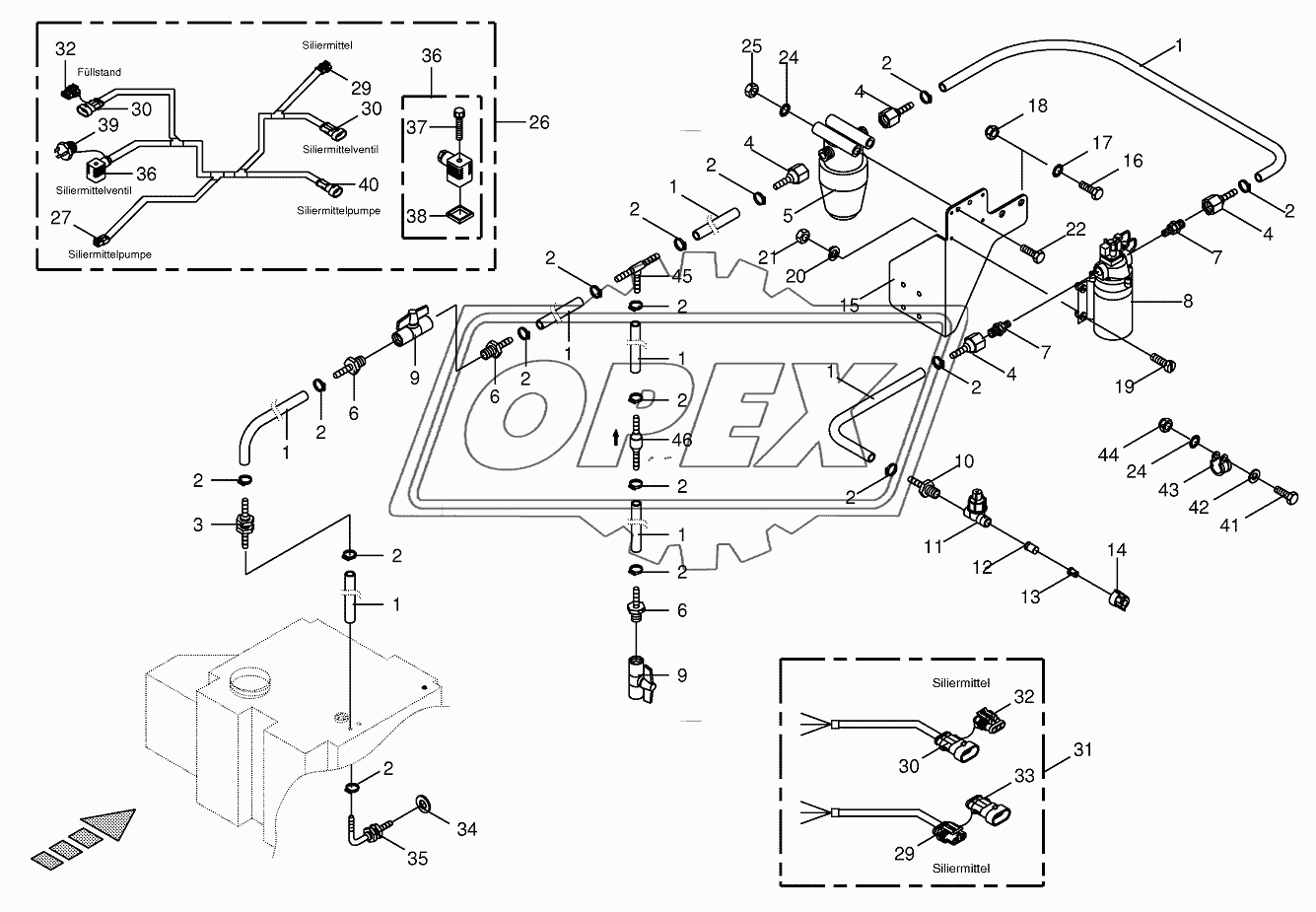 Silage agent system/Wiring harness