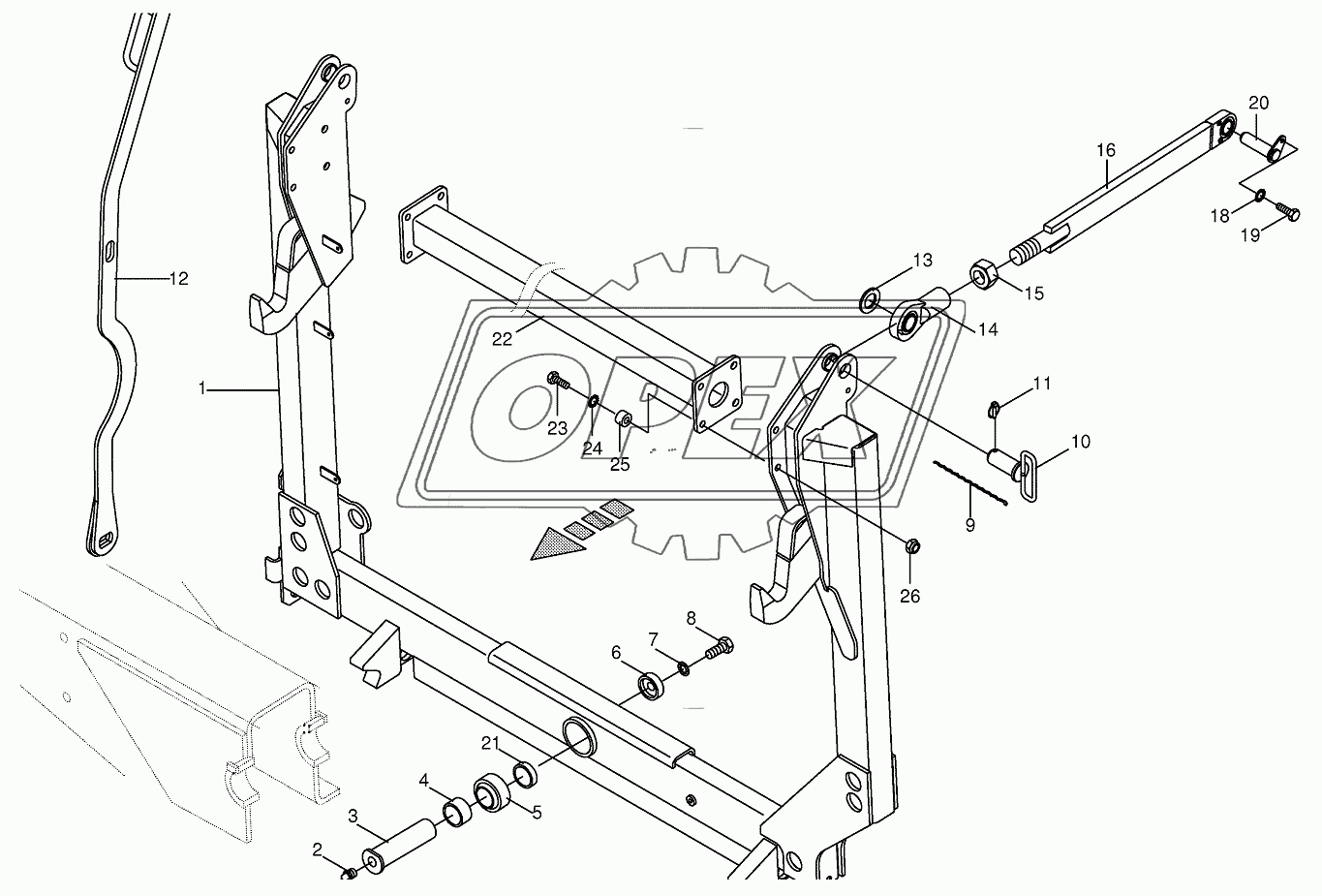 Pivoting frame/linkage