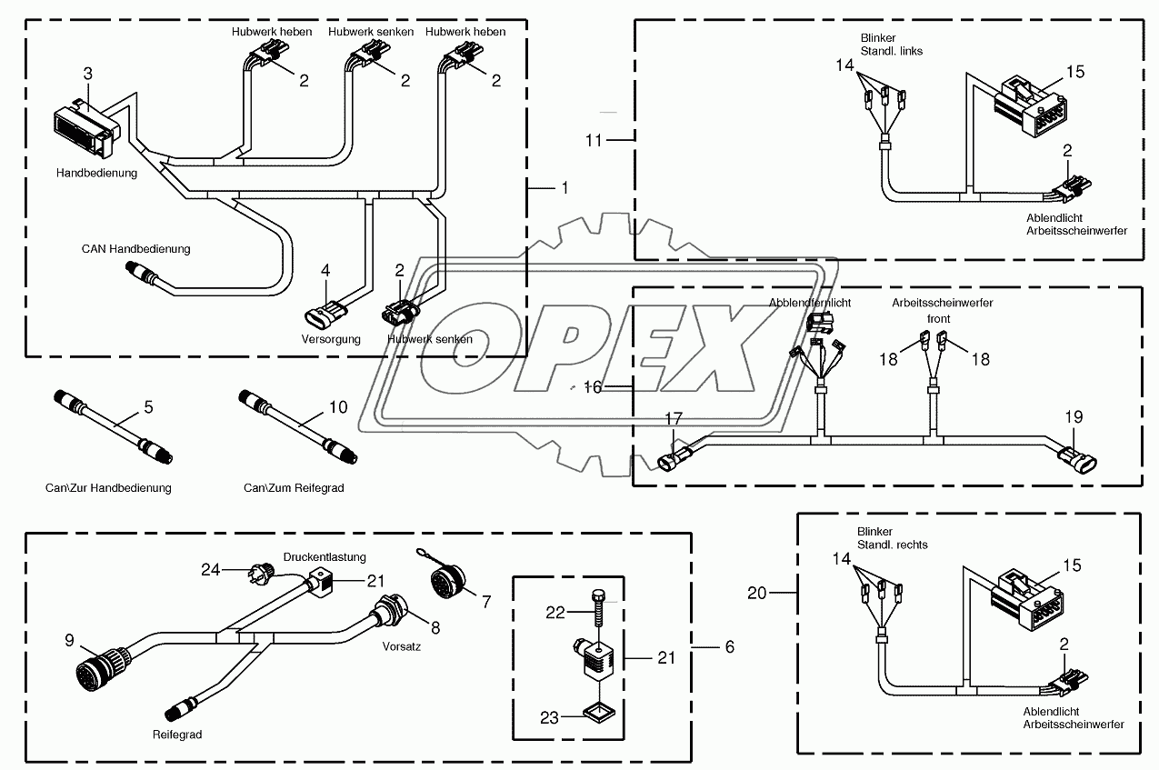 Several wiring looms 1