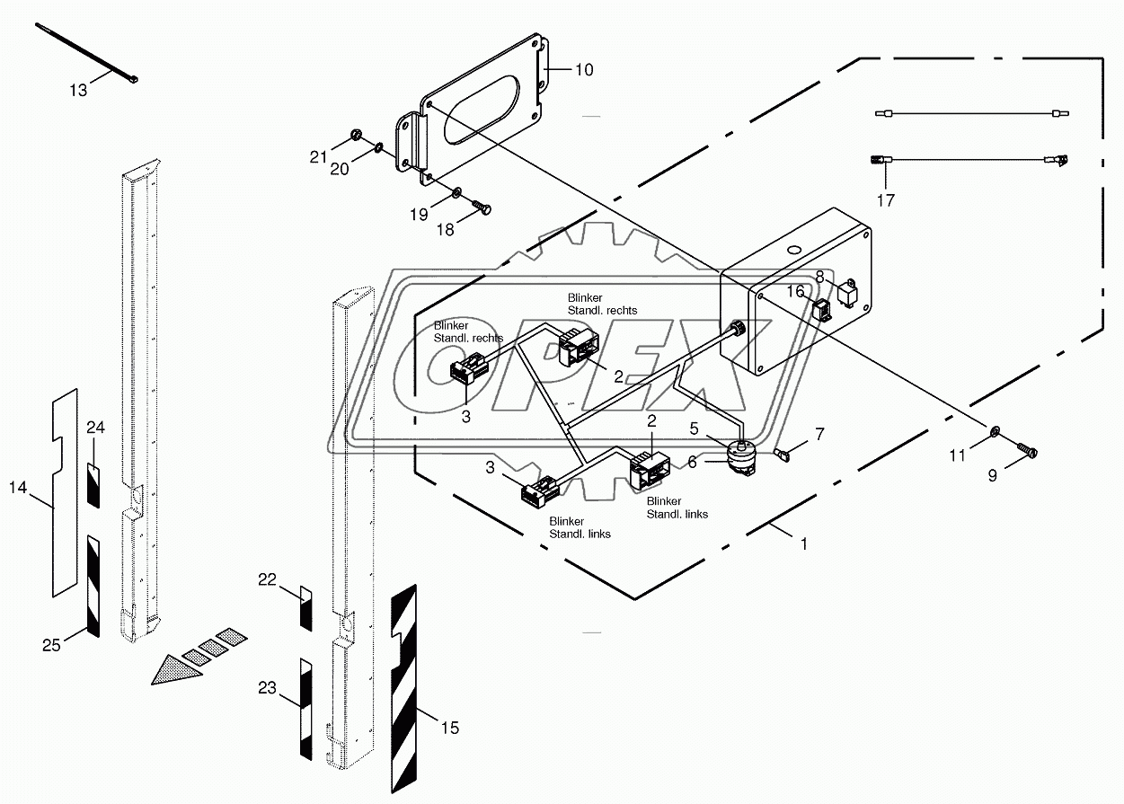 Indicator/parking light commutation