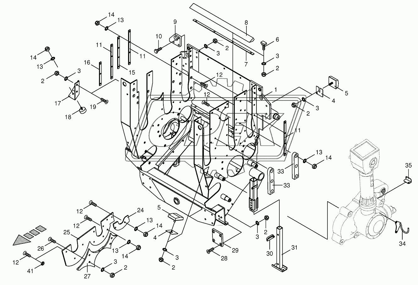 Feeder Housing with support foot