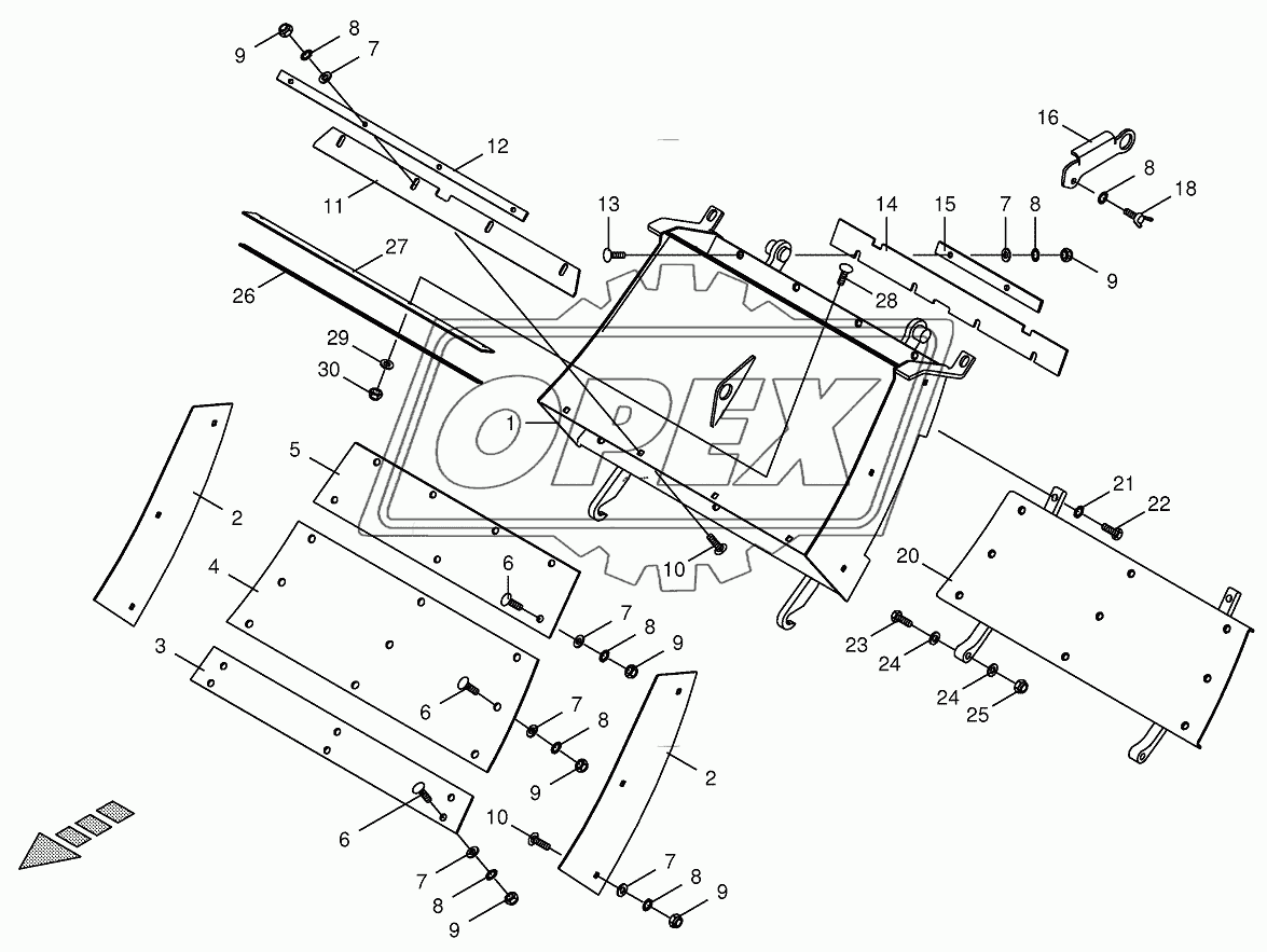 Grass channel-spring-mounted