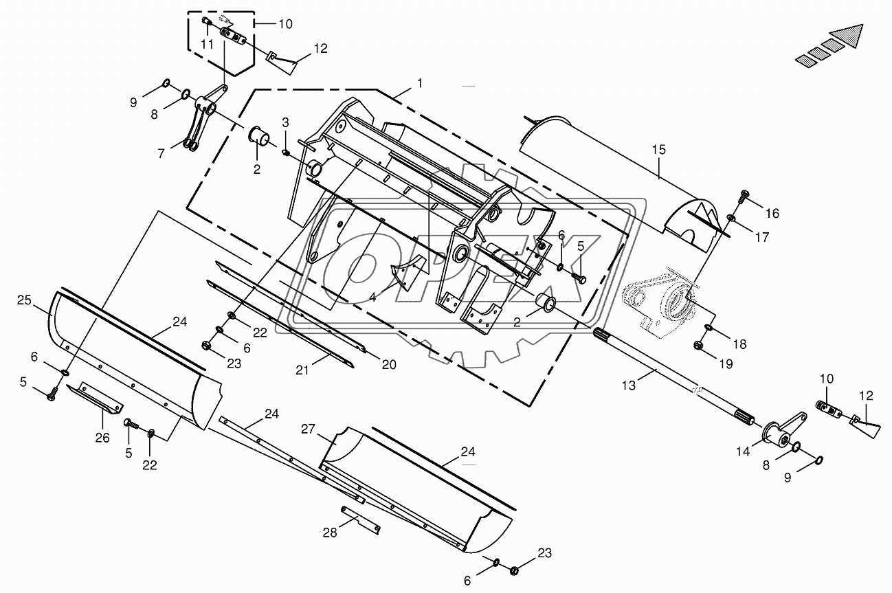 Cracker housing-mounting parts-not spring-mounted